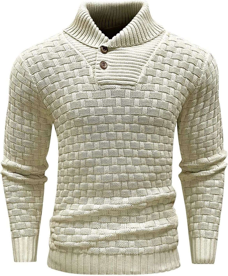 Elegante Slim-Fit Rollkragenpullover mit Knopf