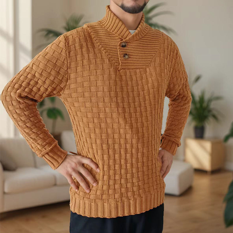 Elegante Slim-Fit Rollkragenpullover mit Knopf