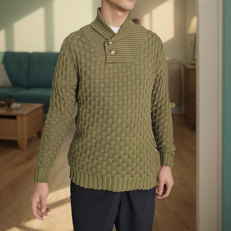 Elegante Slim-Fit Rollkragenpullover mit Knopf