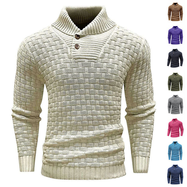 Elegante Slim-Fit Rollkragenpullover mit Knopf