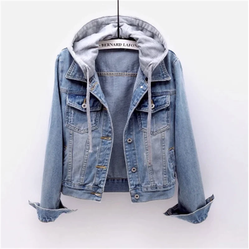 Stylische Denimjacke mit Kapuze