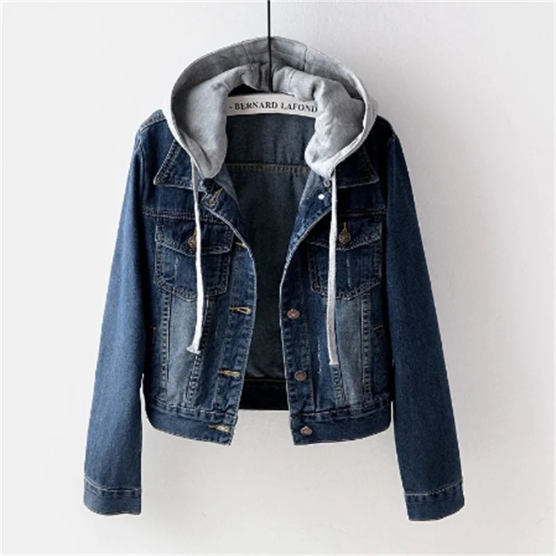 Stylische Denimjacke mit Kapuze