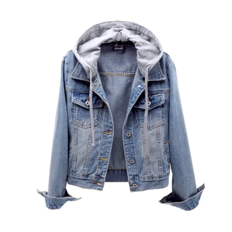 Stylische Denimjacke mit Kapuze