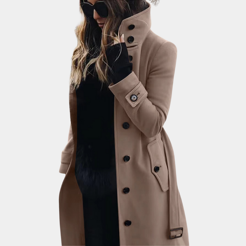 Elegante lange Damen-Trenchcoat