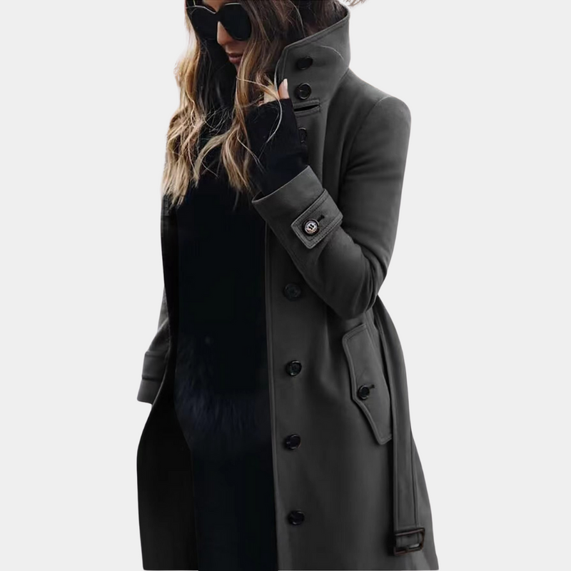 Elegante lange Damen-Trenchcoat