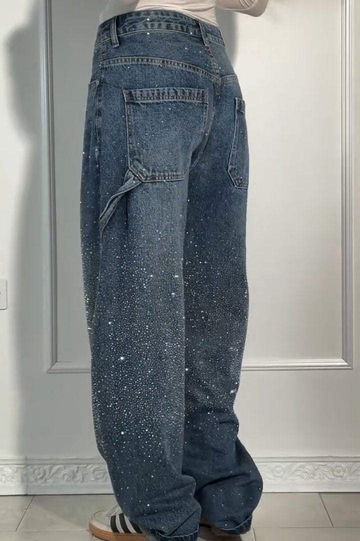 Stylische Harem-Jeans mit Glitzerakzenten