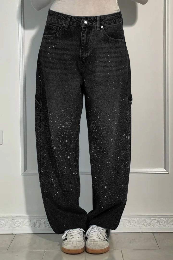 Stylische Harem-Jeans mit Glitzerakzenten