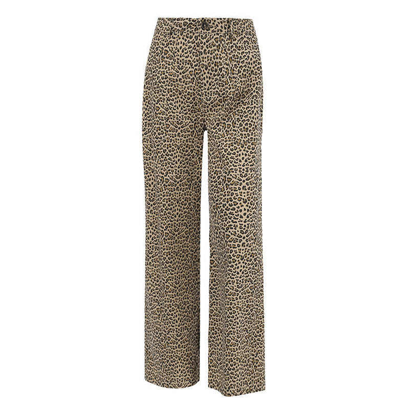 Trendige leopardmusternde Hose für Damen