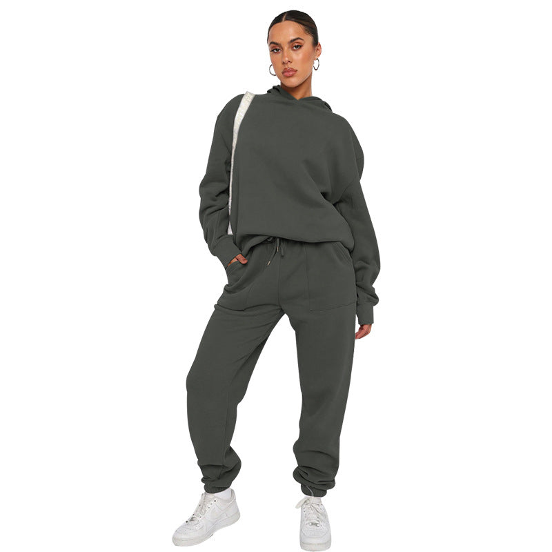 Warme Effen Kapuzenpullover Set