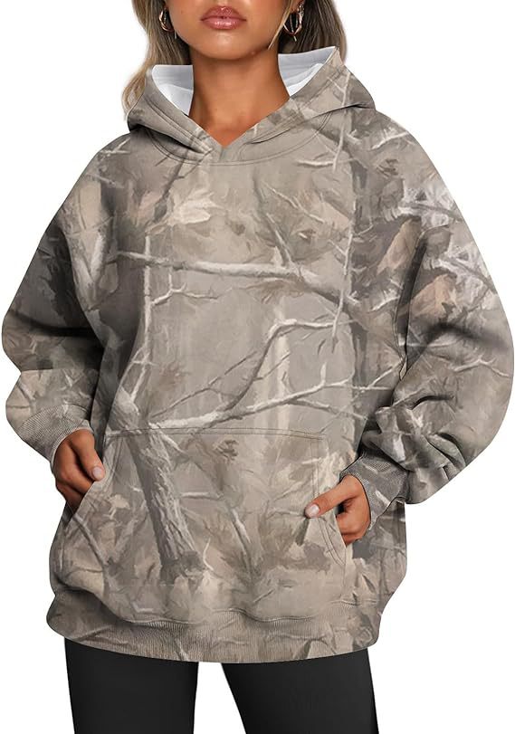 Weiche Oversize-Sporthoodie mit Camouflage