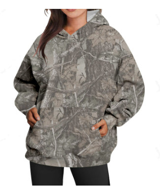 Weiche Oversize-Sporthoodie mit Camouflage