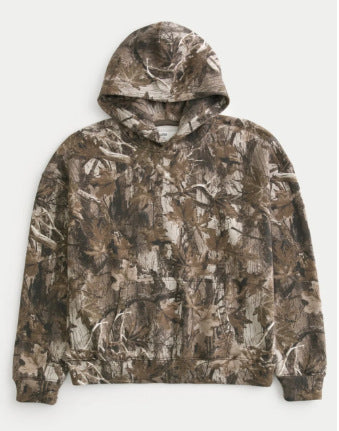 Weiche Oversize-Sporthoodie mit Camouflage