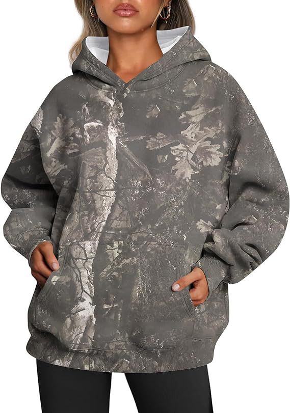 Weiche Oversize-Sporthoodie mit Camouflage