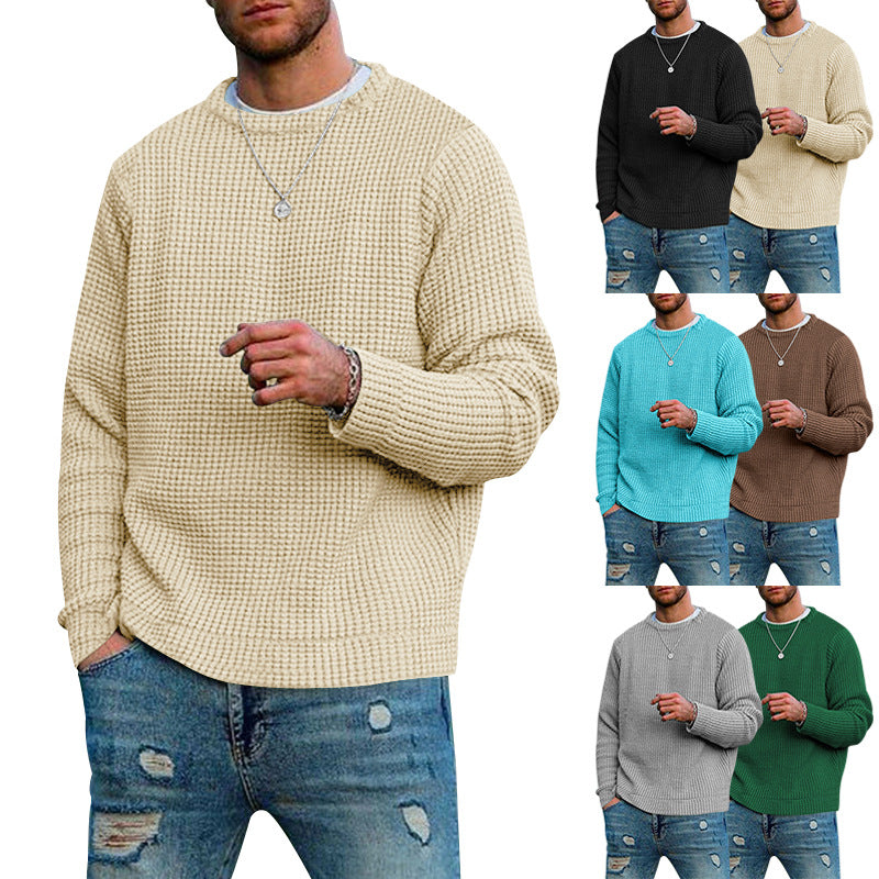 Weicher Waffle Strickpullover für Herren