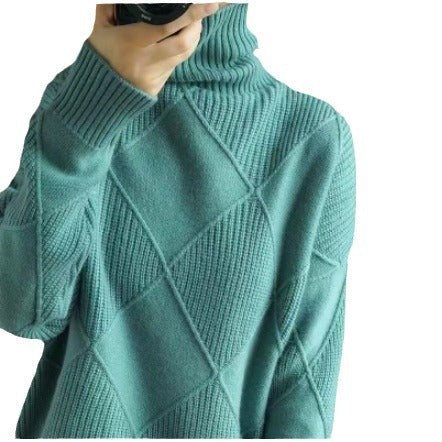 Elegante 3D-Diamantmuster Strickpullover