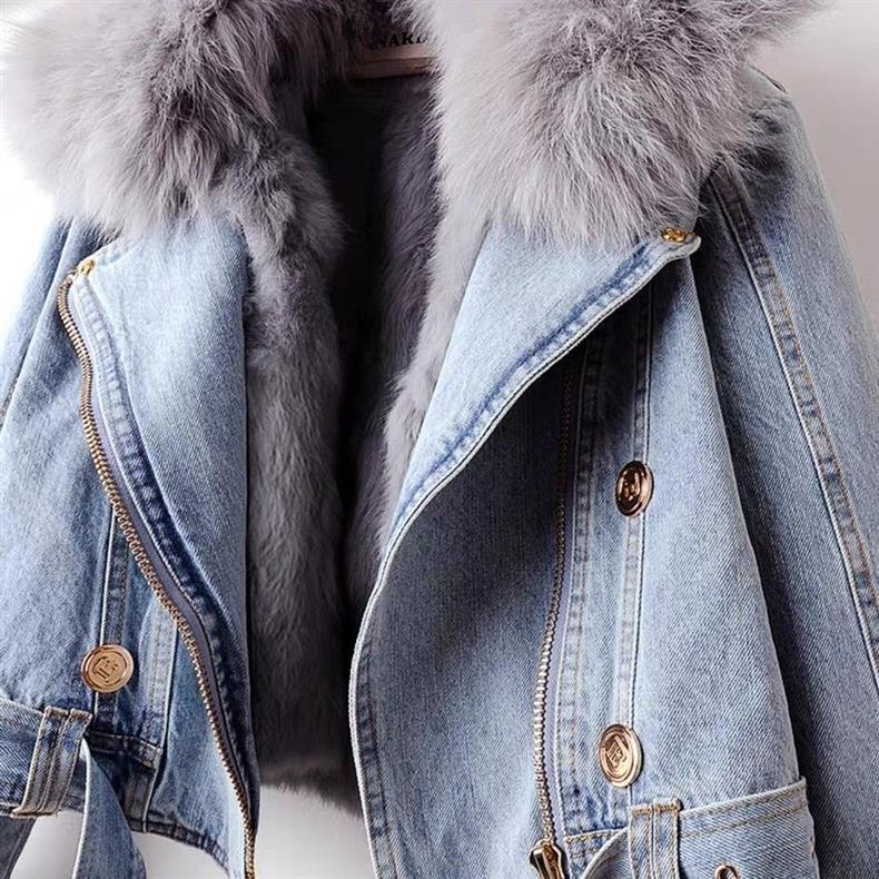 Wendbare warme Denimjacke mit Futter