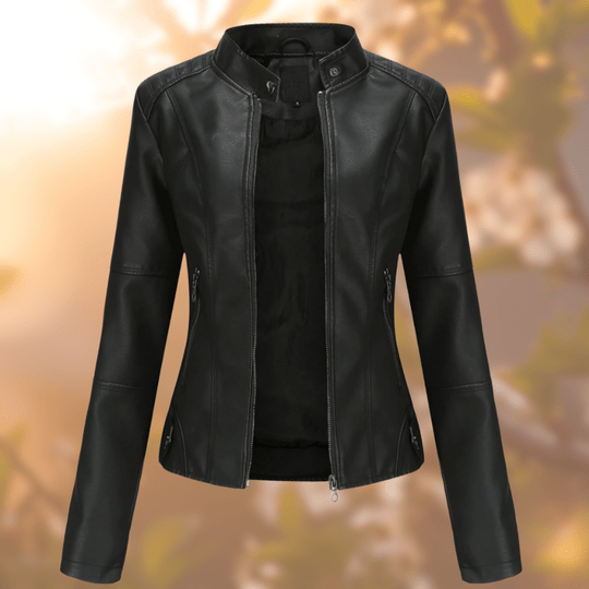 Boutique Vivante 2024 Fall/Winter Clearance Sale schwarz / S Elegante Lederjacke mit Reißverschluss