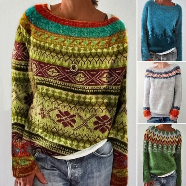 Boutique Vivante Icelandic Sweaters - 2024 Weicher Baumwollpullover mit Rundhalsausschnitt