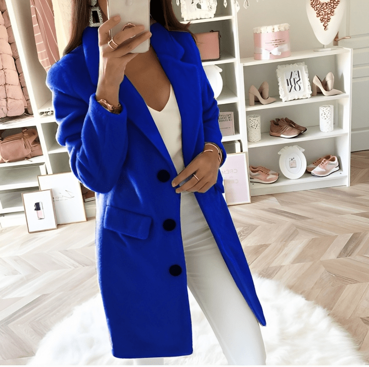 Boutique Vivante Jackets Blau / XS Eleganter Oversized Wintermantel für Damen