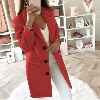 Boutique Vivante Jackets Rot / XS Eleganter Oversized Wintermantel für Damen