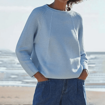 Boutique Vivante Sweaters & Cardigans Fall Sale Frischer blauer Pullover mit langem Arm