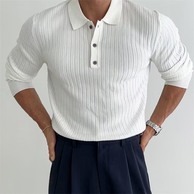 Elegantes Langarm Polo Shirt