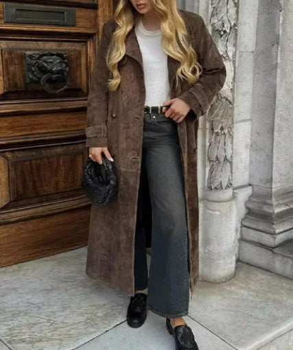 Elegante Braune Langarmjacke mit Taschen