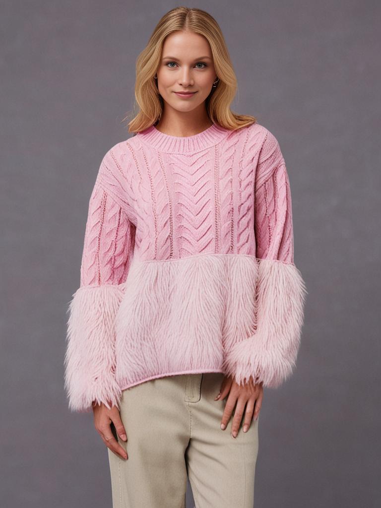 Elegante warme Strickpullover für Damen