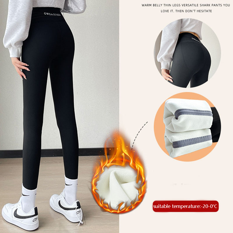 Warm Fleece Leggings mit Hohem Bund