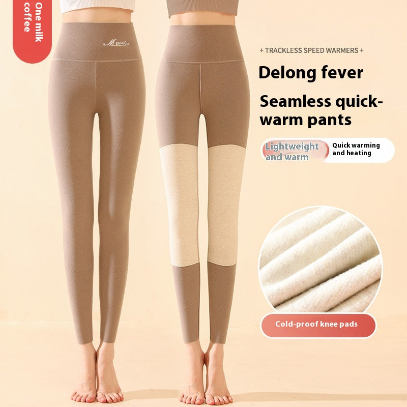 Warme Hochtaillierte Leggings mit Knieschutz